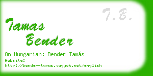 tamas bender business card