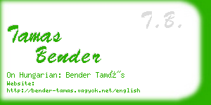 tamas bender business card